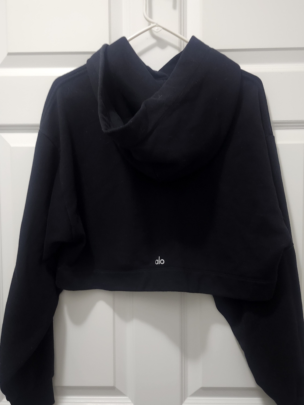 Alo Black Cropped Hoodie - Women’s Pullover - Picture 2 of 2